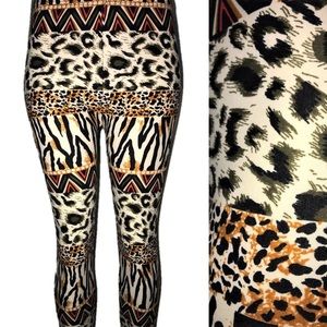 Super Soft Leggings Wild Mixed Animal Print Design
